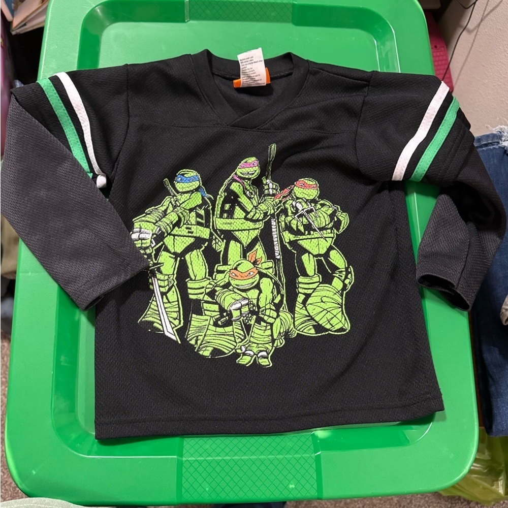 TMNT Jersey Shirt Size 4 Nickelodeon Ninja Turtles Boys Graphic Top